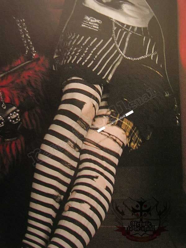 PUNK Rock EMO Elbow Glove Arm Warmer Black White Stripe eBay